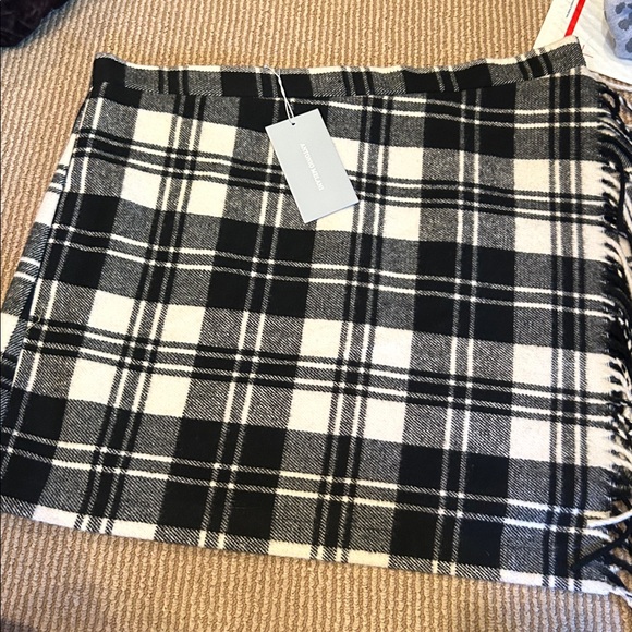 NWT ANTONIO MELANI Georgie Black and White Plaid Fringe Skirt size 14 - Picture 13 of 13